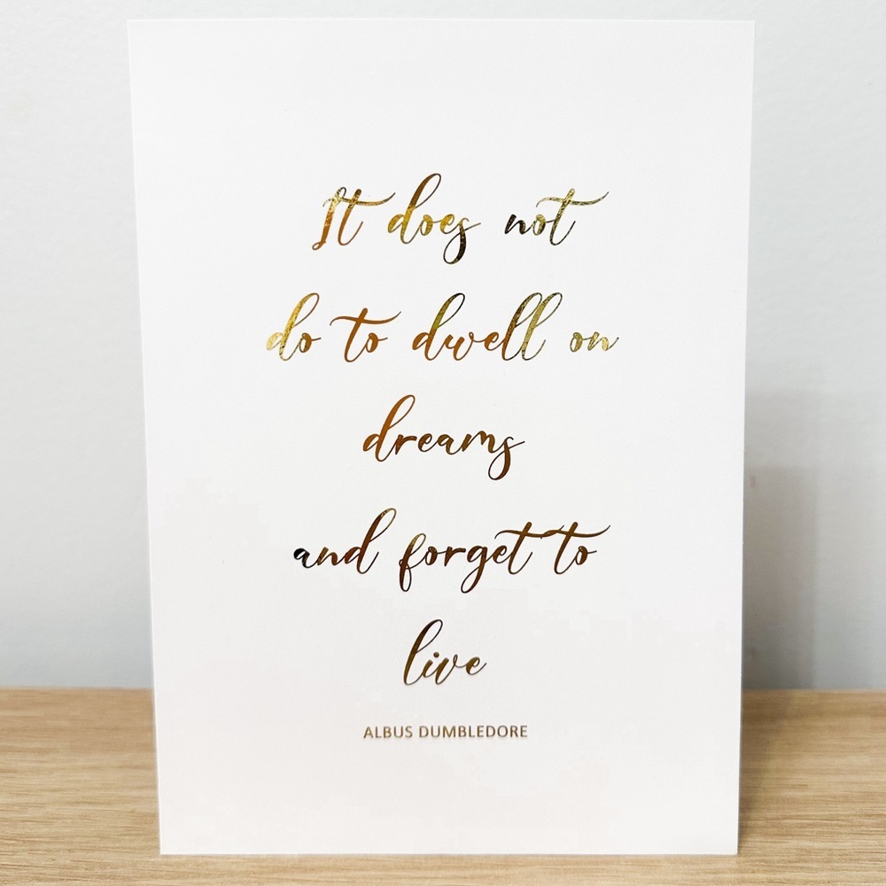 Harry Potter Gold Foil Quote